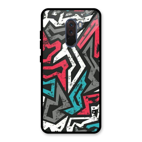 Rugged Strike Abstract Glass Back Case for Poco F1