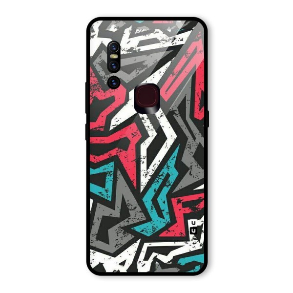 Rugged Strike Abstract Glass Back Case for Vivo V15