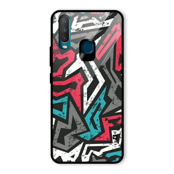 Rugged Strike Abstract Glass Back Case for Vivo Y12