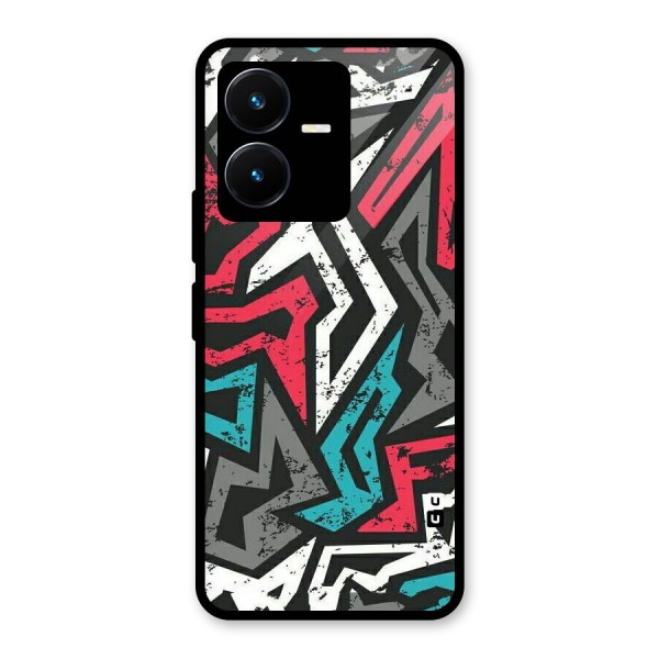 Rugged Strike Abstract Glass Back Case for Vivo Y22