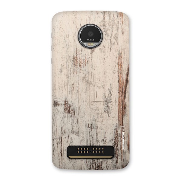 Rugged Wooden Texture Back Case for Moto Z Play