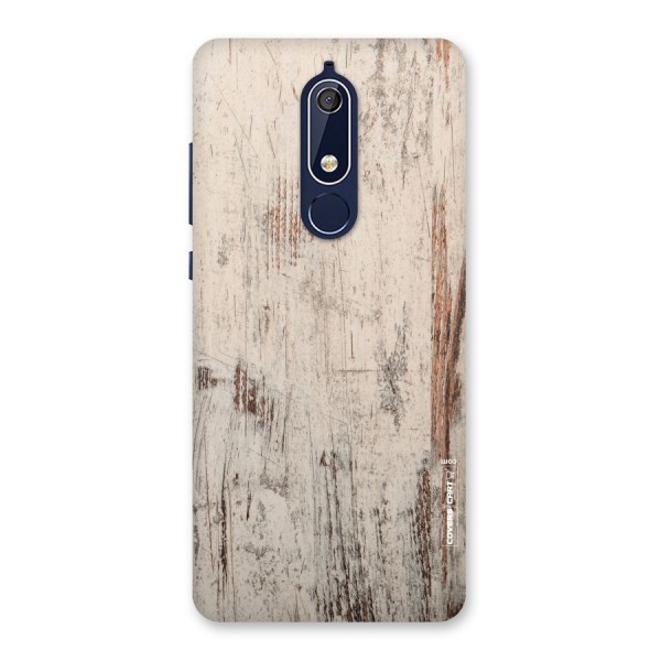 Rugged Wooden Texture Back Case for Nokia 5.1