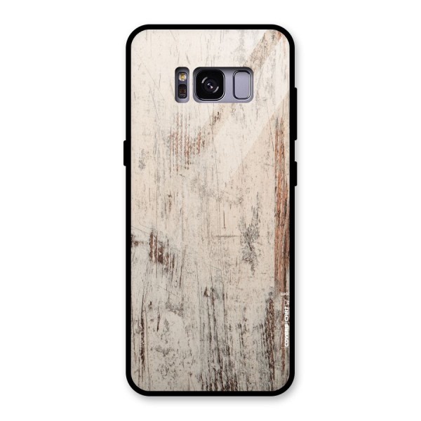 Rugged Wooden Texture Glass Back Case for Galaxy S8