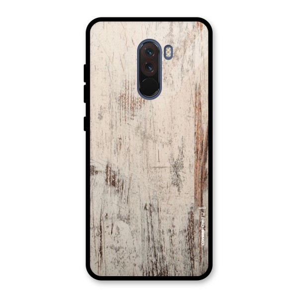 Rugged Wooden Texture Glass Back Case for Poco F1