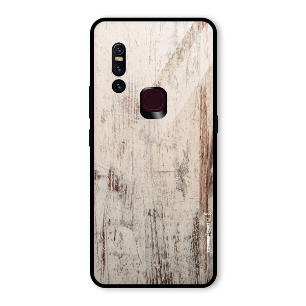 Rugged Wooden Texture Glass Back Case for Vivo V15