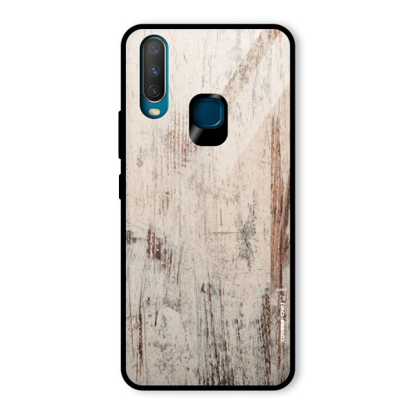 Rugged Wooden Texture Glass Back Case for Vivo Y12