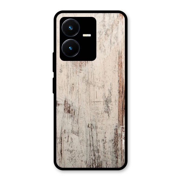 Rugged Wooden Texture Glass Back Case for Vivo Y22