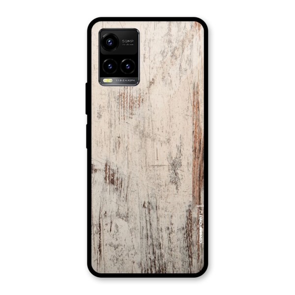 Rugged Wooden Texture Glass Back Case for Vivo Y33s