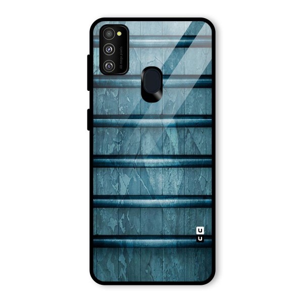 Rustic Blue Shelf Glass Back Case for Galaxy M21