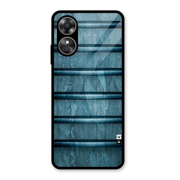 Rustic Blue Shelf Glass Back Case for Oppo A17