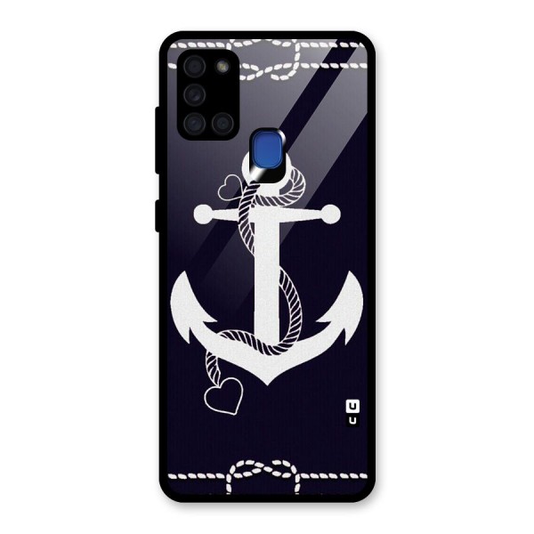 Sail Anchor Glass Back Case for Galaxy A21s