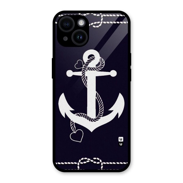 Sail Anchor Glass Back Case for iPhone 14