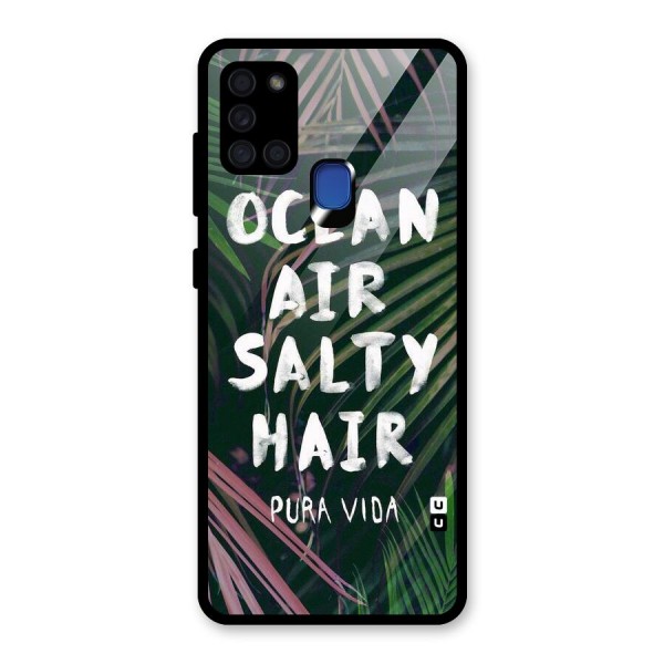 Salty Hair Glass Back Case for Galaxy A21s