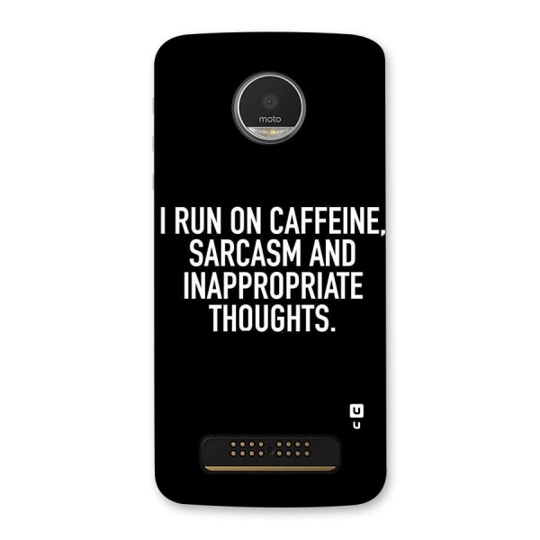 Sarcasm And Caffeine Back Case for Moto Z Play