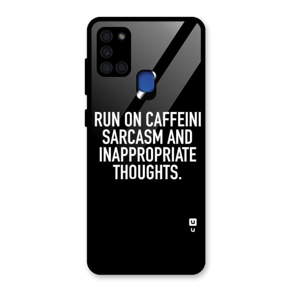 Sarcasm And Caffeine Glass Back Case for Galaxy A21s