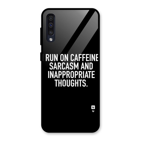 Sarcasm And Caffeine Glass Back Case for Galaxy A50s