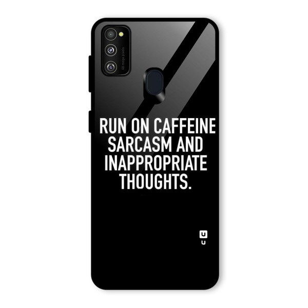 Sarcasm And Caffeine Glass Back Case for Galaxy M21