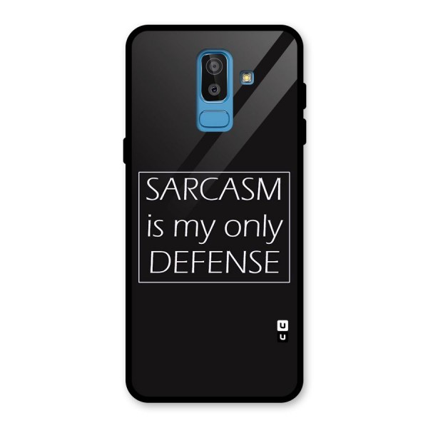 Sarcasm Defence Glass Back Case for Galaxy J8