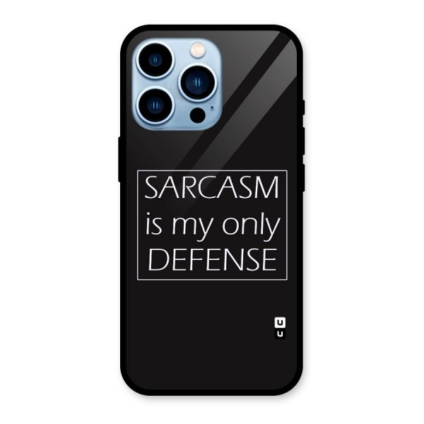 Sarcasm Defence Glass Back Case for iPhone 13 Pro