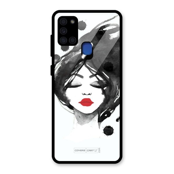 Sassy Girl Glass Back Case for Galaxy A21s