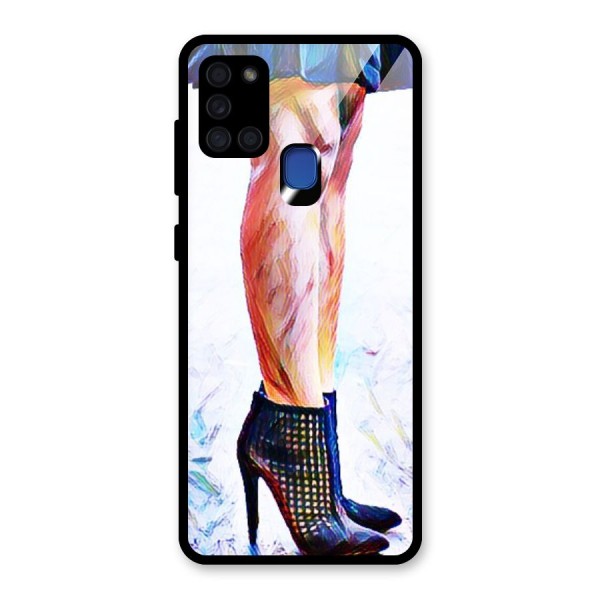 Sassy Heels Glass Back Case for Galaxy A21s