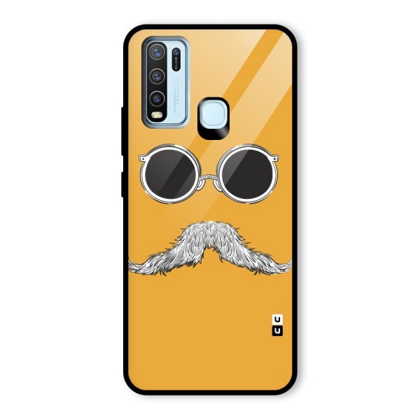 Sassy Mustache Glass Back Case for Vivo Y30