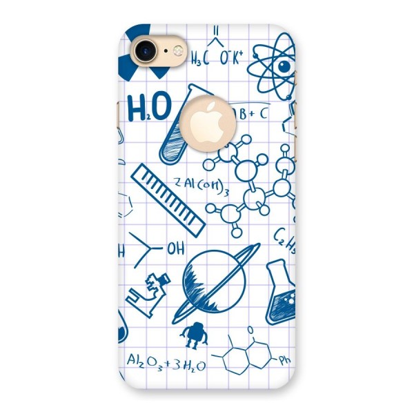 Science Notebook Back Case for iPhone 8 Logo Cut