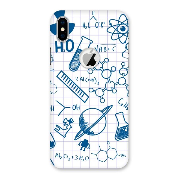 Science Notebook Back Case for iPhone XS Logo Cut