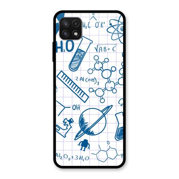 Science Notebook Glass Back Case for Galaxy A22 5G