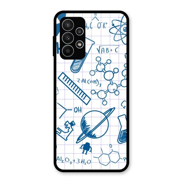 Science Notebook Glass Back Case for Galaxy A23