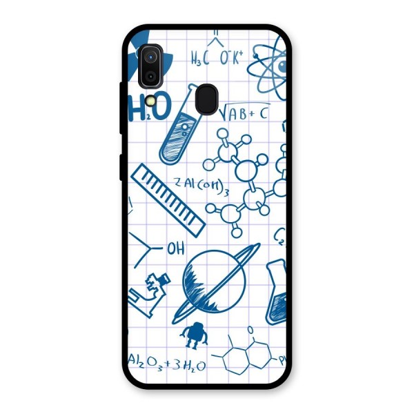 Science Notebook Glass Back Case for Galaxy A30