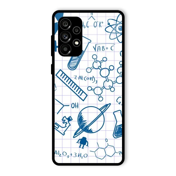 Science Notebook Glass Back Case for Galaxy A73 5G