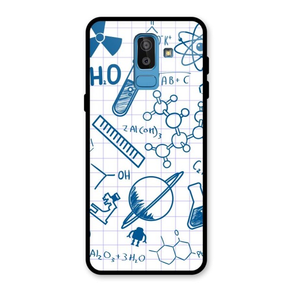 Science Notebook Glass Back Case for Galaxy J8