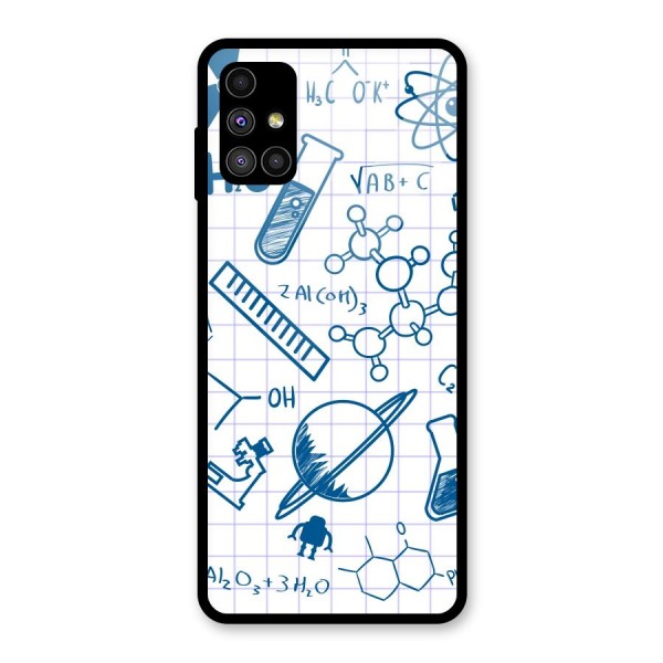 Science Notebook Glass Back Case for Galaxy M51