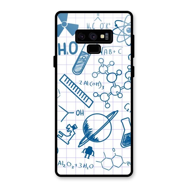 Science Notebook Glass Back Case for Galaxy Note 9