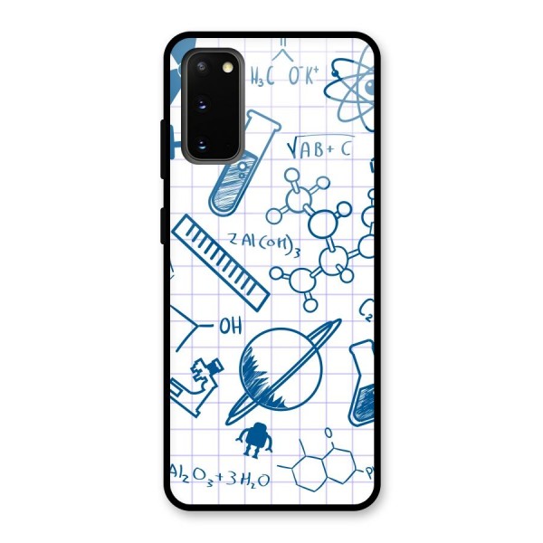 Science Notebook Glass Back Case for Galaxy S20