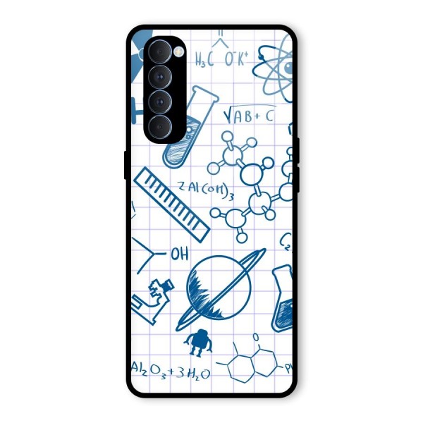 Science Notebook Glass Back Case for Oppo Reno4 Pro