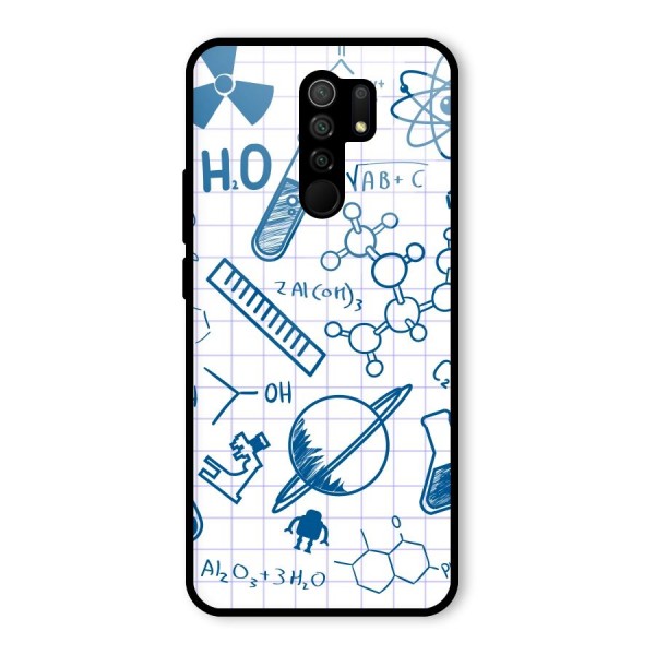 Science Notebook Glass Back Case for Redmi 9 Prime