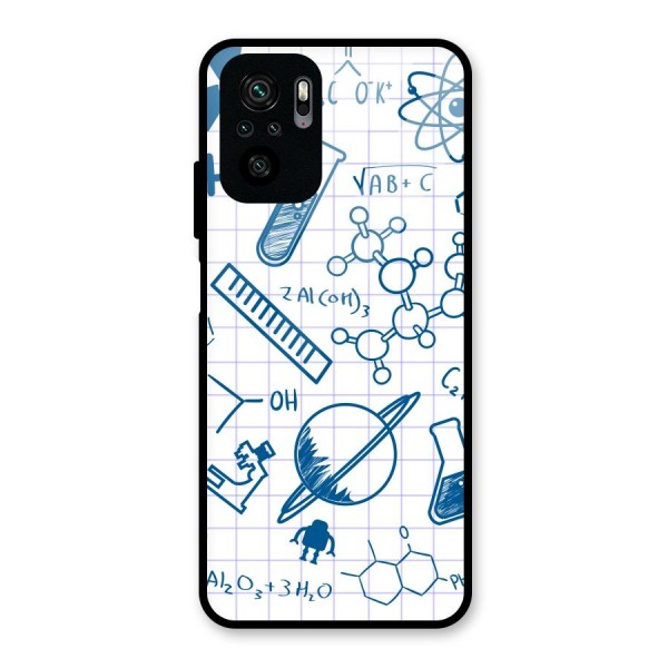 Science Notebook Glass Back Case for Redmi Note 10