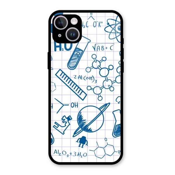 Science Notebook Glass Back Case for iPhone 14 Plus