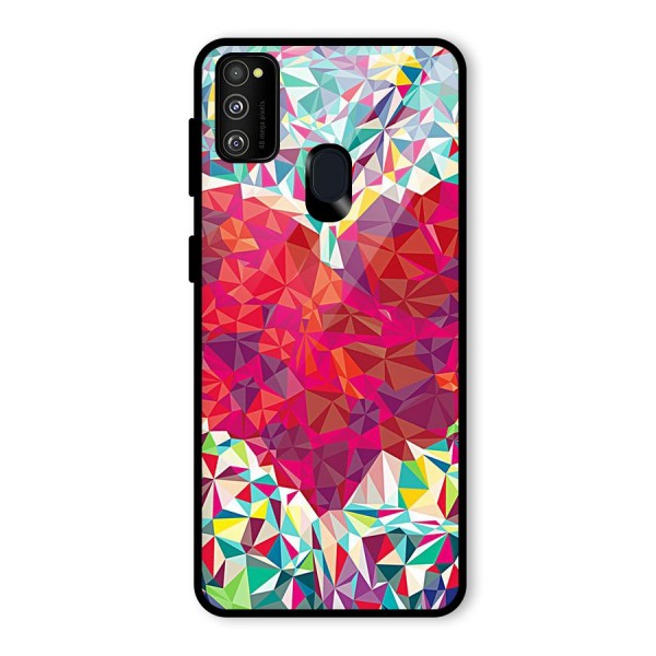 Scrumbled Heart Glass Back Case for Galaxy M21