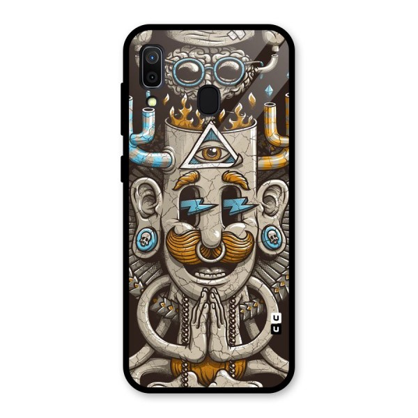 Sculpture Design Glass Back Case for Galaxy A30