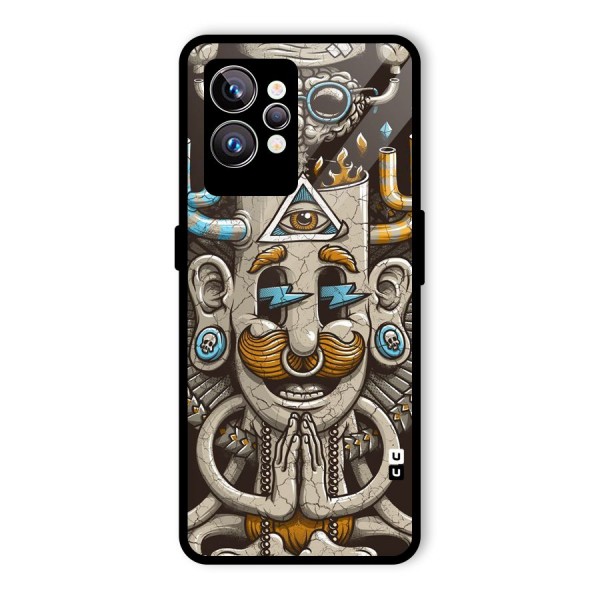 Sculpture Design Glass Back Case for Realme GT2 Pro