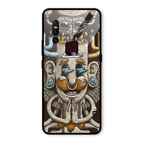 Sculpture Design Glass Back Case for Vivo V15