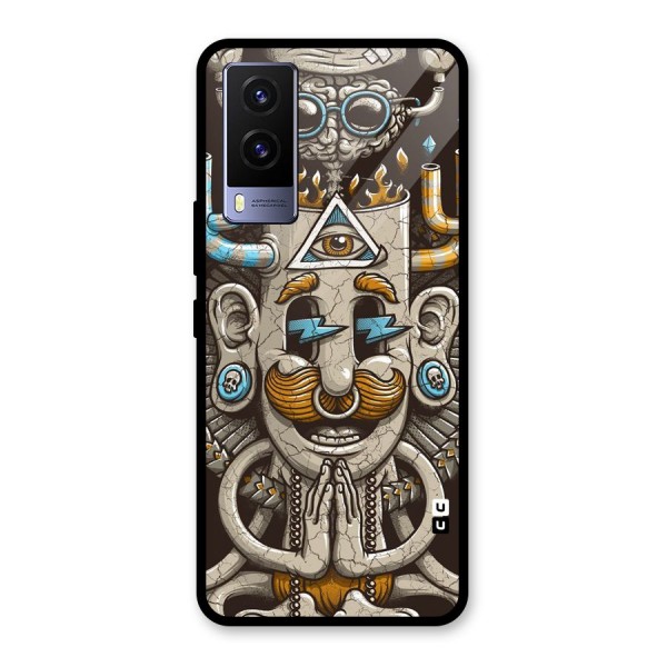 Sculpture Design Glass Back Case for Vivo V21e 5G