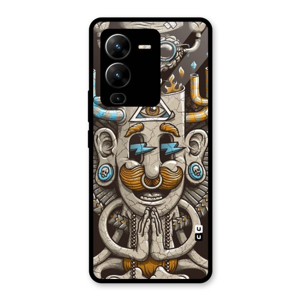 Sculpture Design Glass Back Case for Vivo V25 Pro