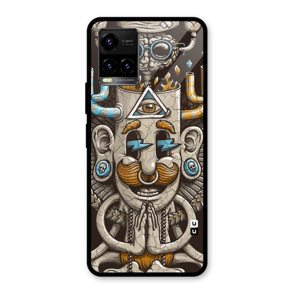 Sculpture Design Glass Back Case for Vivo Y21 2021