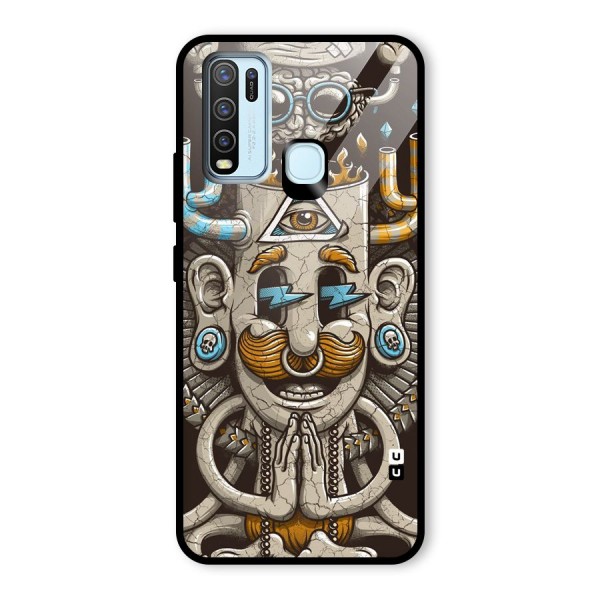 Sculpture Design Glass Back Case for Vivo Y30