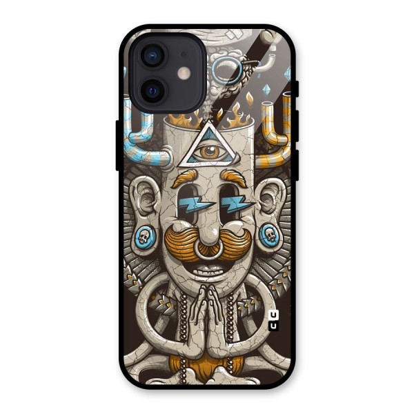 Sculpture Design Glass Back Case for iPhone 12