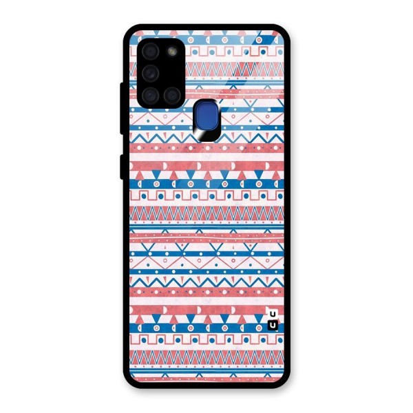 Seamless Ethnic Pattern Glass Back Case for Galaxy A21s